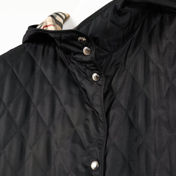 Burberry Black Quilted Hooded Long Jacket - Picture 7 of 13